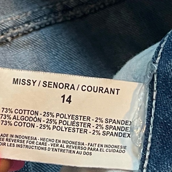 Nine West American Vintage Denim Mini Skirt Medium Wash Stretch Mid Rise Sz 14 - Picture 7 of 8